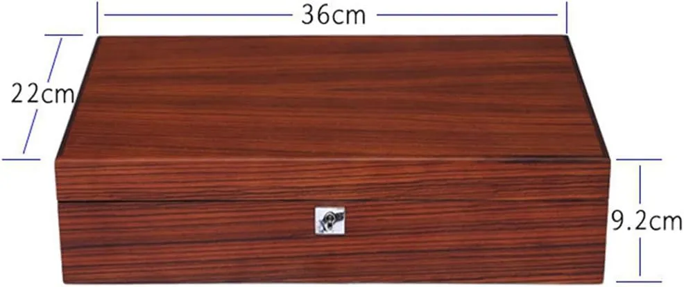 Storage essay maritime wit Pillows and Lockable Metal Clasp (B) MUSUMI Wood Watch Box Glass Lid 12 Watch Luxury Jewellery Display Storage Box Bracelet Tray with 12 Brown/Beige Removal 