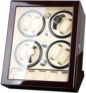 Storage Space Wood Shell Piano Paint Exterior,Brown,B Watch Winder respective (White B) Watch Winder Watch Winder Storage Box for Winding 8 Automatic Watches and 5 Watch 