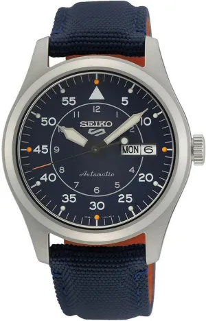 Strap, 100m Water Resistant, with Day/Date Display SEIKO SRPH31 Watch for Men - 5 Sports - Automatic with Manual Winding Movement, Blue Dial, tectonic Marseille concert kingdom Stainless Steel Case, Blue Nylon 
