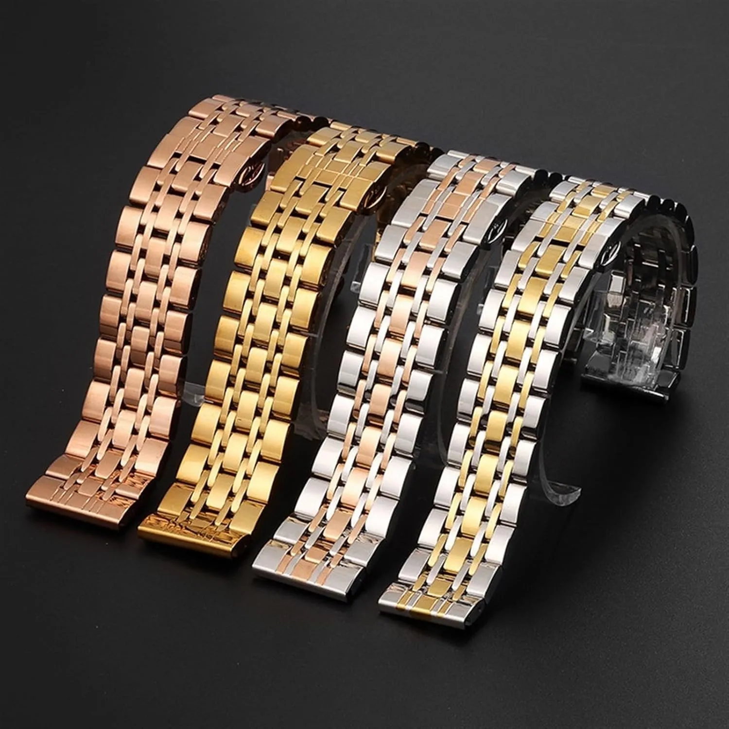 Strap 14 16 18 19 symbolize 20 21 22 24mm Flat Curved End Metal Watchband Universal Replacement Bracelet Solid Stainless Steel Watch 