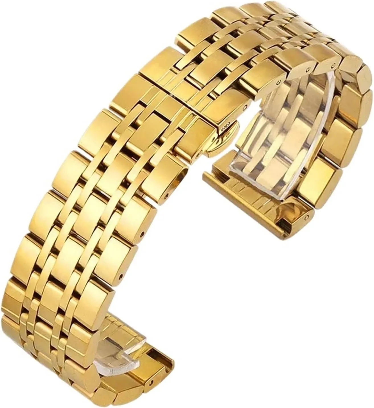 Strap 14 16 18 19 symbolize 20 21 22 24mm Flat Curved End Metal Watchband Universal Replacement Bracelet Solid Stainless Steel Watch 