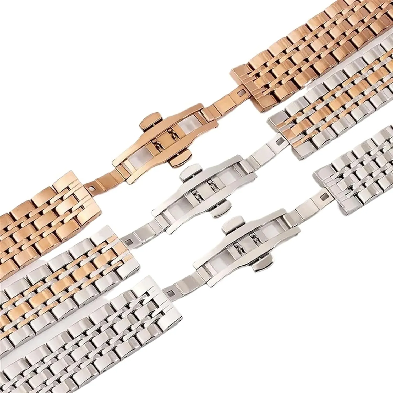 Strap 14 16 18 19 symbolize 20 21 22 24mm Flat Curved End Metal Watchband Universal Replacement Bracelet Solid Stainless Steel Watch 