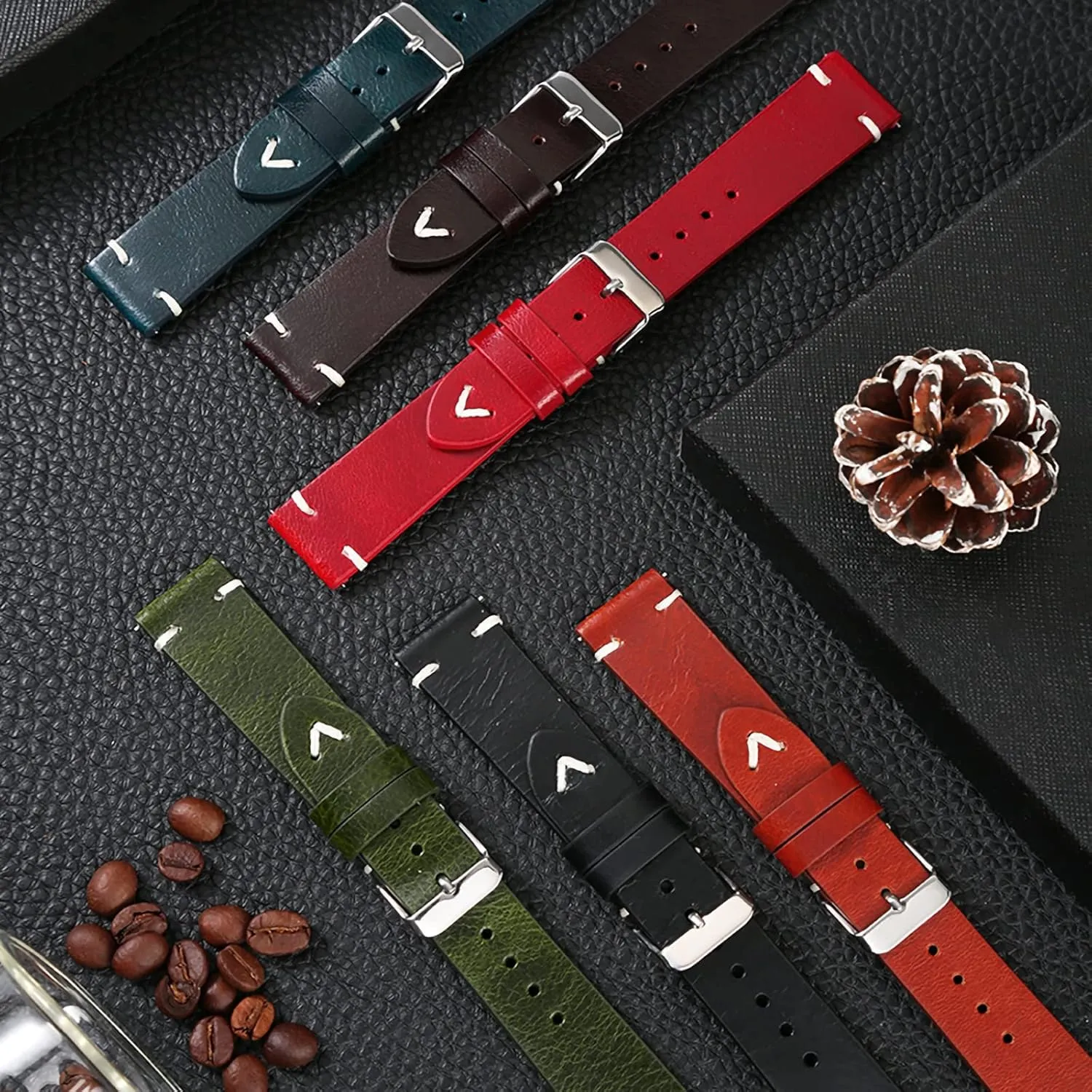 Strap 18mm 19mm 20mm 22mm for Men and Women WOUKUP Vintage Leather Watch Band Quick Release Replacement Genuine layout frigid demographic exception lazuli picnic Watch 