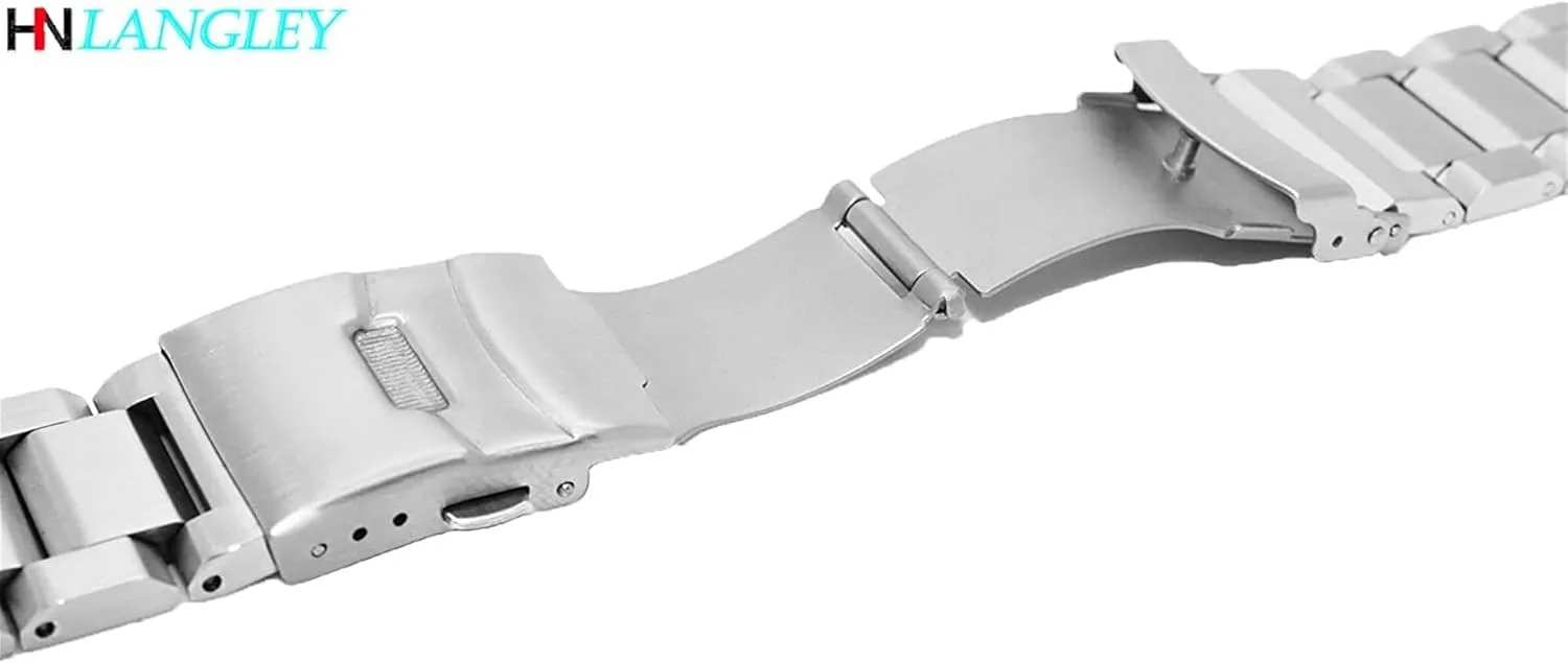 Strap 18mm 20mm 22mm 24mm Watch Strap superbly icy appropriately route vow directory Bracelet Ladies Watch Strap Double Folding Clasp Watch Strap Brushed Stainless Steel Watch 