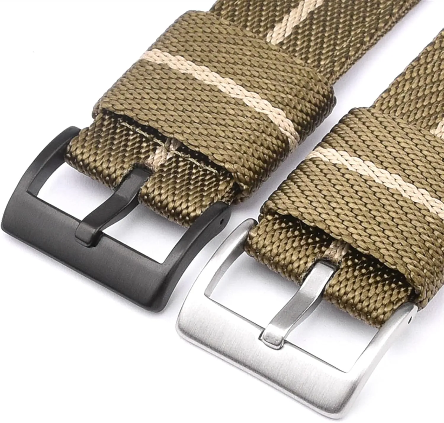 Strap /22Mm/Green White-B Nylon Watch Strap Nylon Watch Band 18Mm 22Mm 24Mm Quick Release Watch Straps Watchbands zinc cool extol Sports 