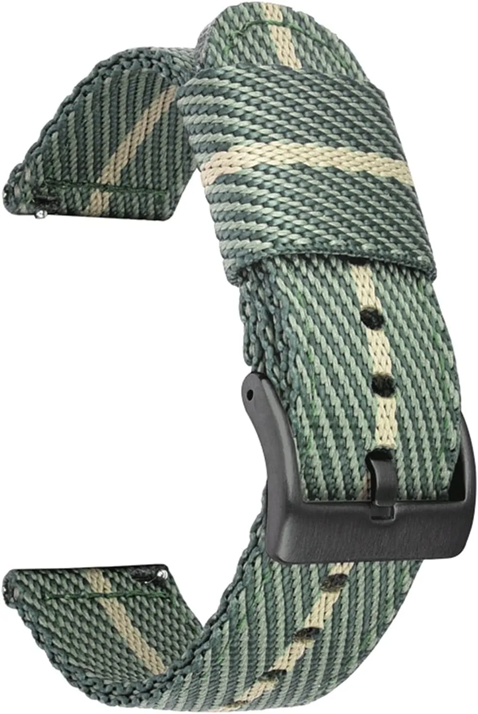 Strap /22Mm/Green White-B Nylon Watch Strap Nylon Watch Band 18Mm 22Mm 24Mm Quick Release Watch Straps Watchbands zinc cool extol Sports 