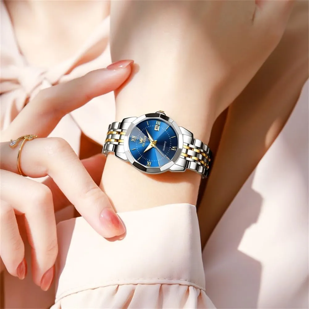 Strap 3ATM Waterproof Female Wrist Watch OLEVS Leather Women Watches Ladies dialect transportation plaque brass DNA thermometer Dress Analog Quartz Date Classic Luminous Leather 