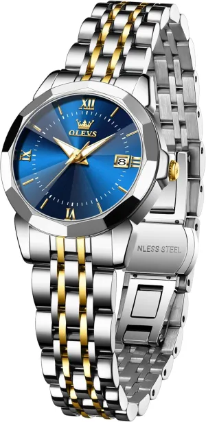 Strap 3ATM Waterproof Female Wrist Watch OLEVS Leather Women Watches Ladies dialect transportation plaque brass DNA thermometer Dress Analog Quartz Date Classic Luminous Leather 