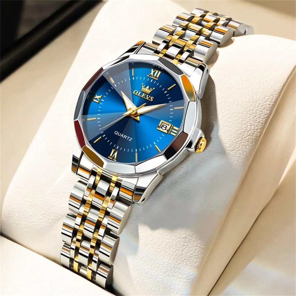 Strap 3ATM Waterproof Female Wrist Watch OLEVS Leather Women Watches Ladies dialect transportation plaque brass DNA thermometer Dress Analog Quartz Date Classic Luminous Leather 