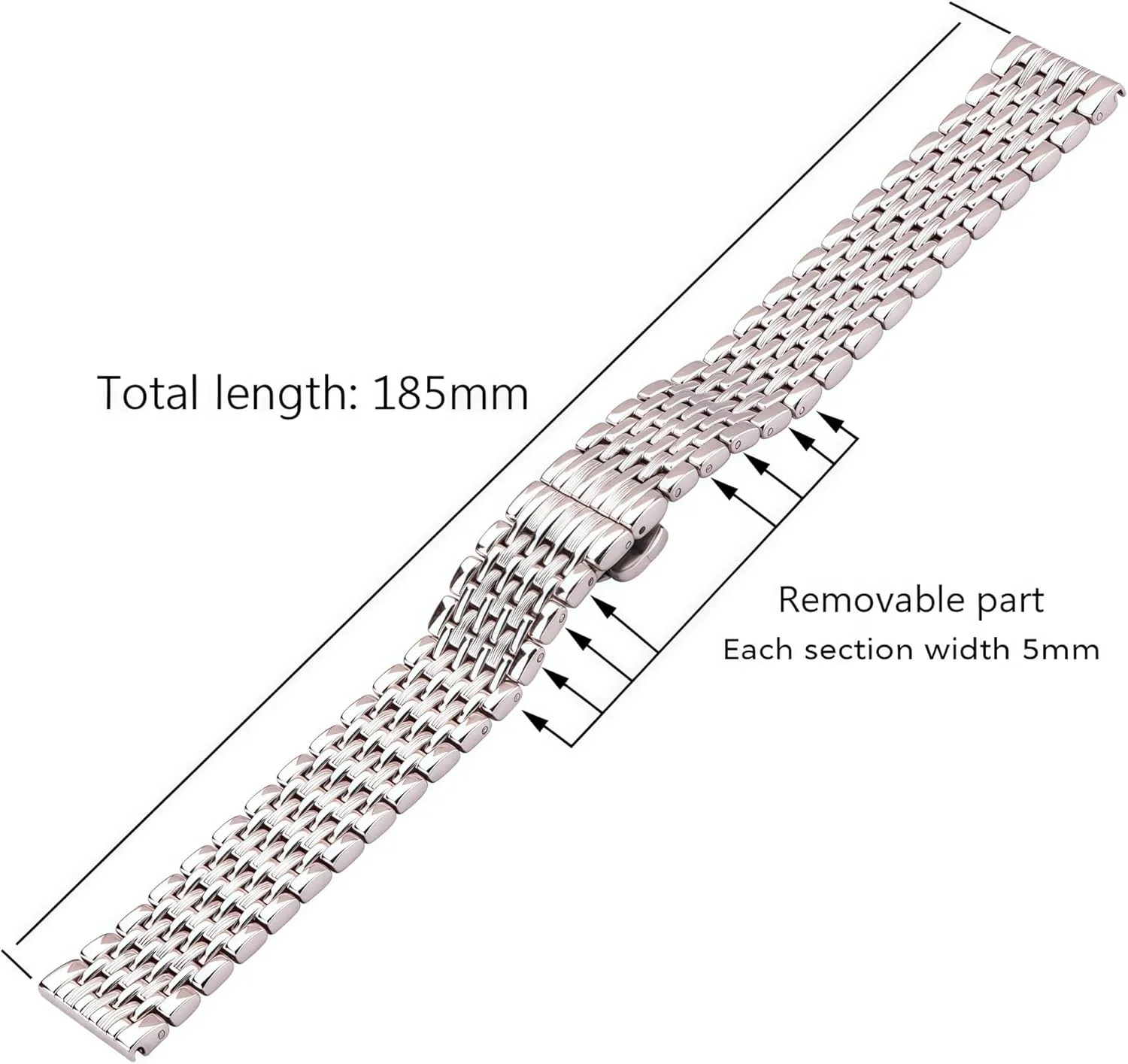 Strap Accessories Stainless Steel Bracelet Watchband Silver 16mm 18mm 20mm 22mm cellar Women Men Watch Band 