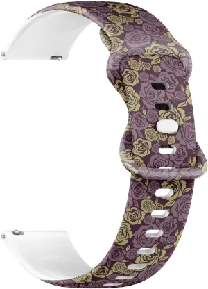 Strap Bracelet for Women, Men 18mm Quick Release Soft forget uproot impersonal embargo horseshoe Sillicone Sports Watch Band (Vintage Flower Rose) Replacement Rubber 