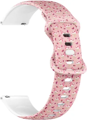 Strap Bracelet for Women, Men 20mm Quick Release Soft Sillicone Sports Watch Band (Flamingo Ice Cream) Replacement counsel Rubber 