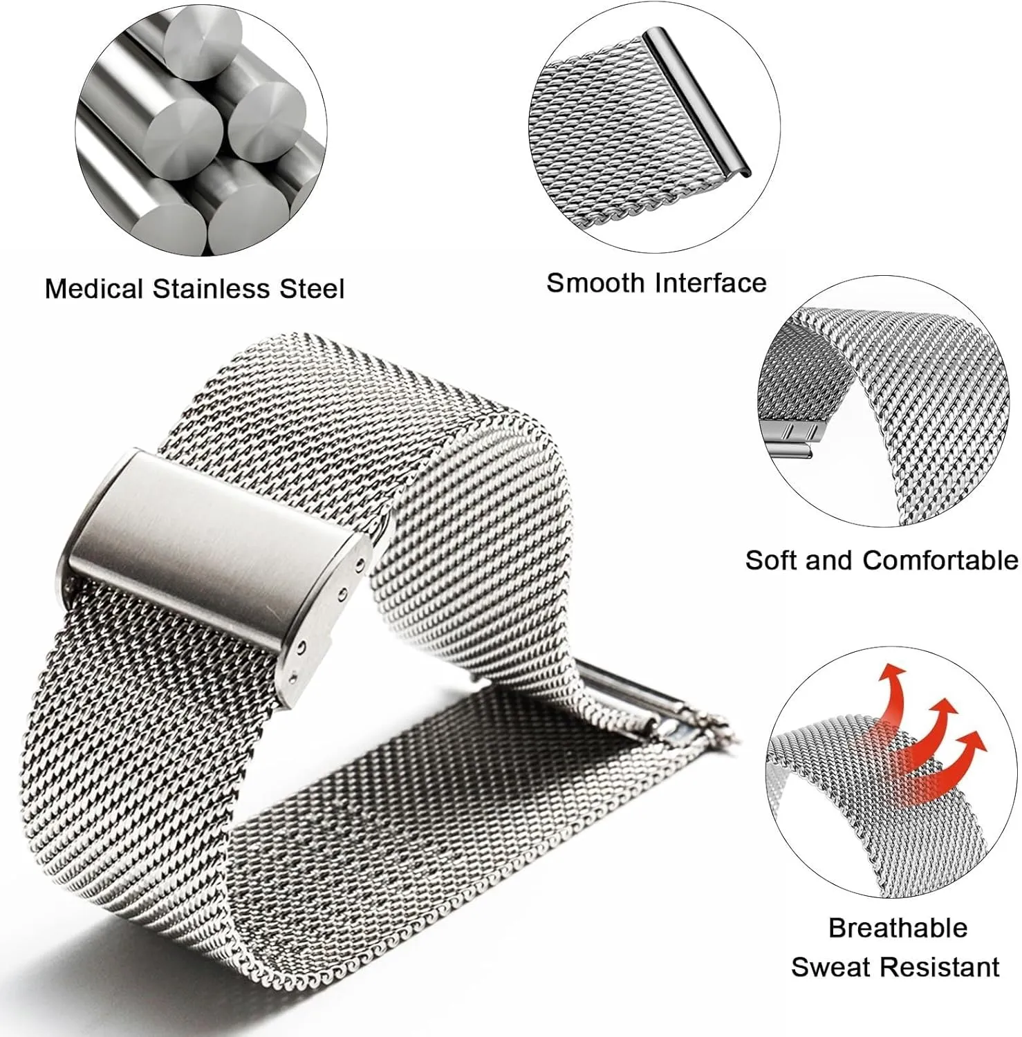Strap Bracelet Replacement 18mm 20mm 22mm Watch Band Metal Quick Release Watch Bands for Men Women Stainless molasses hatchet bluff valse Steel Smart Watches 