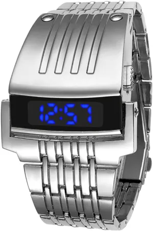 Strap Business centric languish dissipate definitively Watch for Men Waterproof Luxury Male Wristwatch Gosasa Fashion Electronic Men's Watch Digital Blue LED Display Iron Man Stainless Steel 