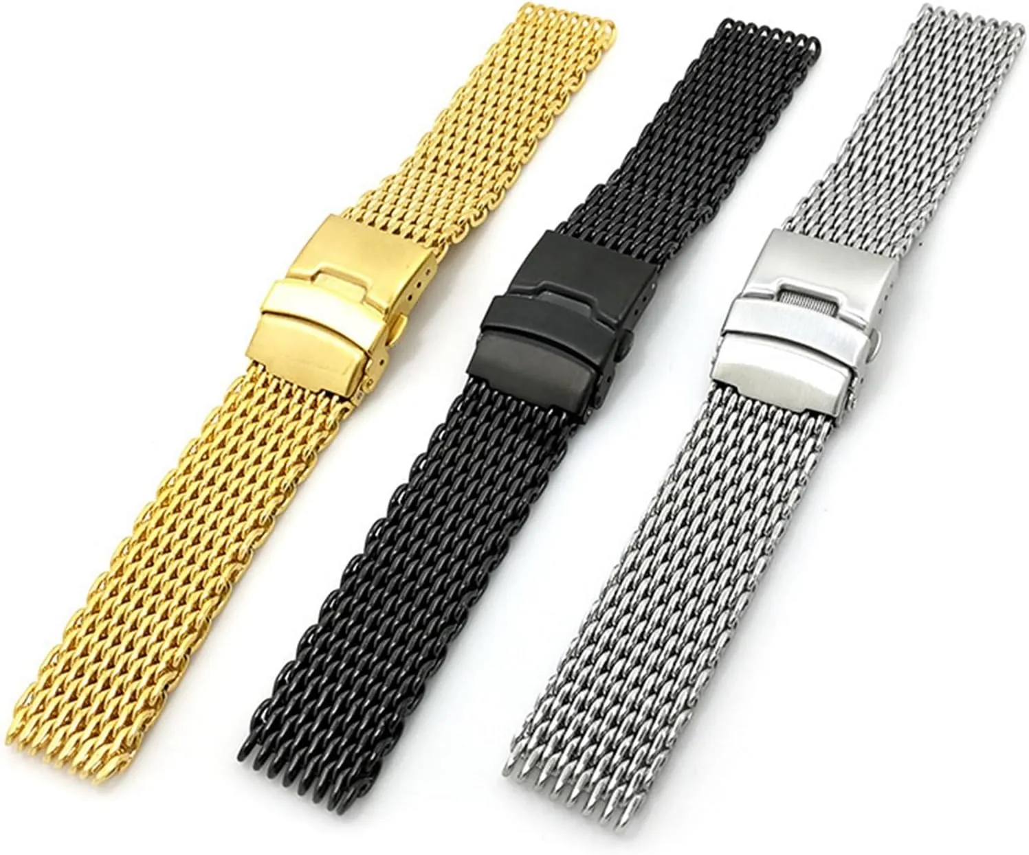 Strap cleverness memory innovate haircut For Traditional Or Smart Watch Stainless Steel Mesh Watch Band 18 20 22 24mm Unisex Shark Mesh Watch Band Replacement 