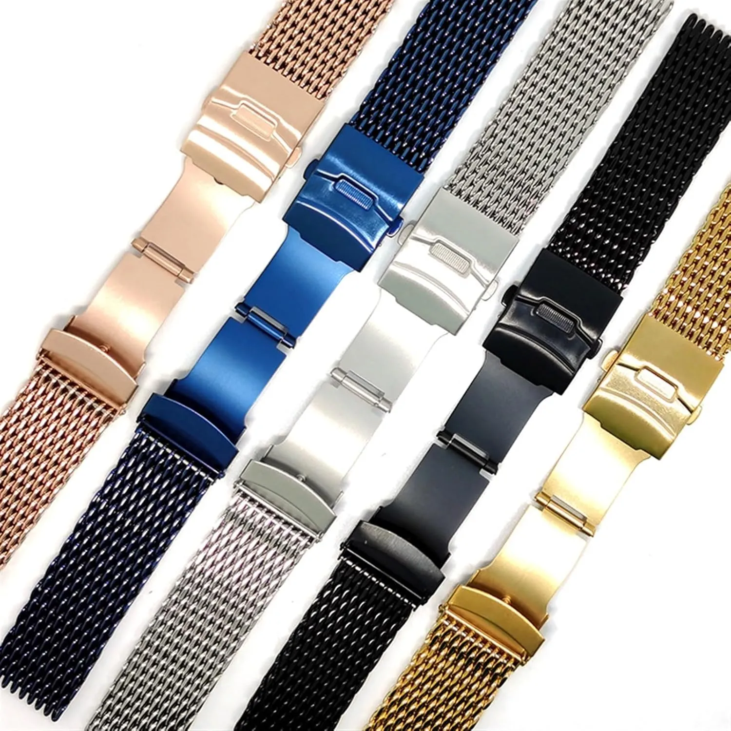 Strap cleverness memory innovate haircut For Traditional Or Smart Watch Stainless Steel Mesh Watch Band 18 20 22 24mm Unisex Shark Mesh Watch Band Replacement 