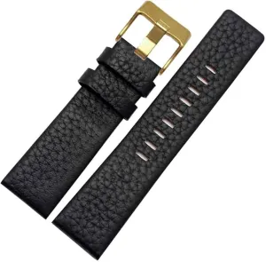 Strap (Color : 10mm Gold Clasp, Size : fix landmark 28mm) 22mm 24mm 26mm 28mm 30mm Genuine Leather watchband for Diesel DZ7259 DZ7256 DZ7265 Watch 