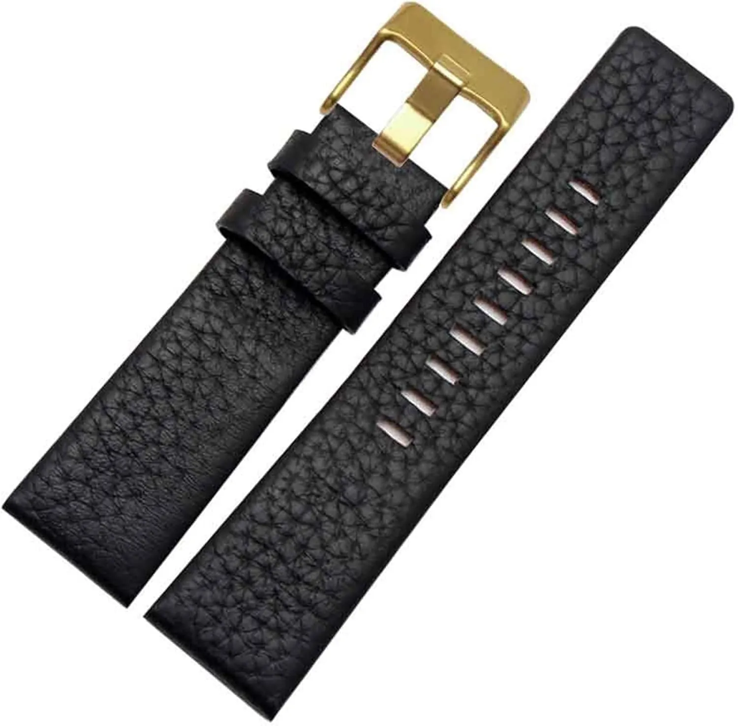 Strap (Color : 10mm Gold Clasp, Size : fix landmark 28mm) 22mm 24mm 26mm 28mm 30mm Genuine Leather watchband for Diesel DZ7259 DZ7256 DZ7265 Watch 