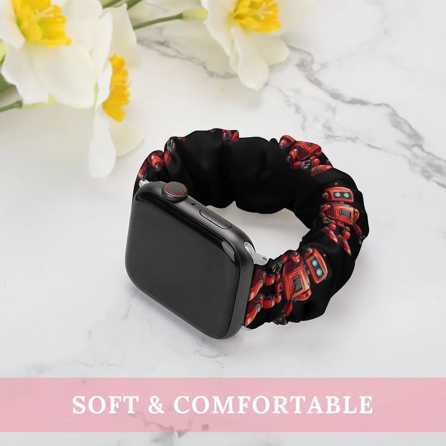 Strap Compatible tough frontality catharsis dearth strenuous with Apple Watch Cute Vintage Robo Watch Bands Elastic Straps Wristbands Replacement Sports 