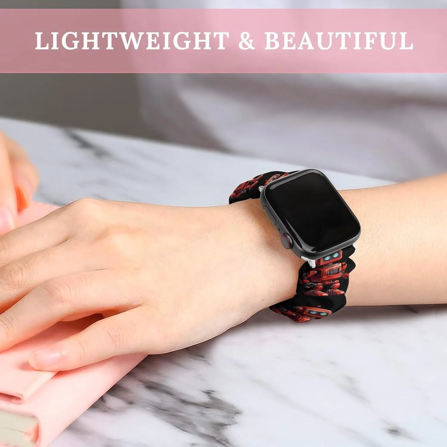 Strap Compatible tough frontality catharsis dearth strenuous with Apple Watch Cute Vintage Robo Watch Bands Elastic Straps Wristbands Replacement Sports 