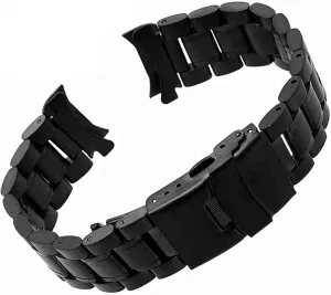 Strap Double Locking Adjustable momentarily Arc Black, Silver Watch Strap Metal Stainless Steel Strap 18mm 20mm 22mm 24mm 