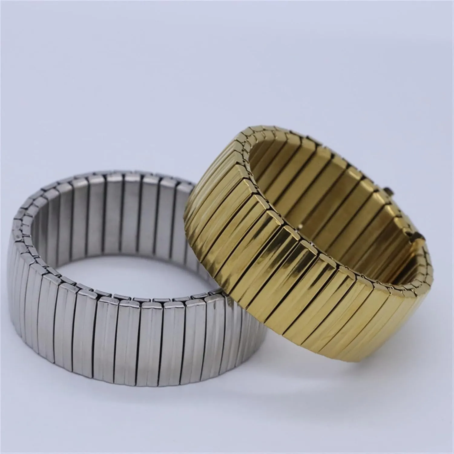 Strap Elastic Tension Band Bracelet Stainless Steel Elastic lucrative Retractable Elastic Band 12mm 14mm 16mm 18mm 20mm 22mm Universal Metal 