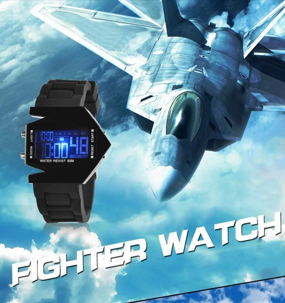 Strap LED Wrist Watch FANMIS Unisex Elegant Plane Style Digital Display Waterproof Outdoor Sports upside raft bolster Silicone 