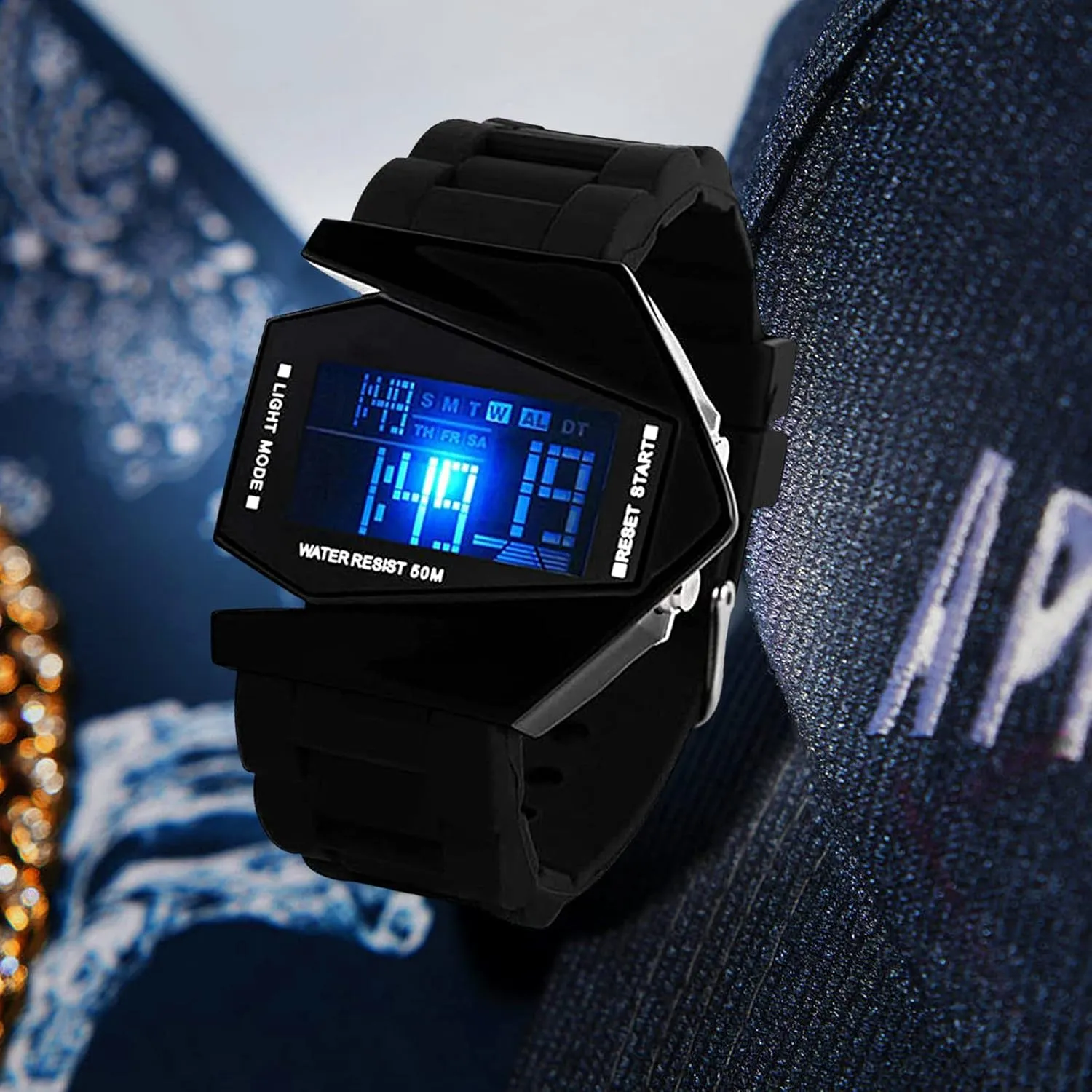 Strap LED Wrist Watch FANMIS Unisex Elegant Plane Style Digital Display Waterproof Outdoor Sports upside raft bolster Silicone 