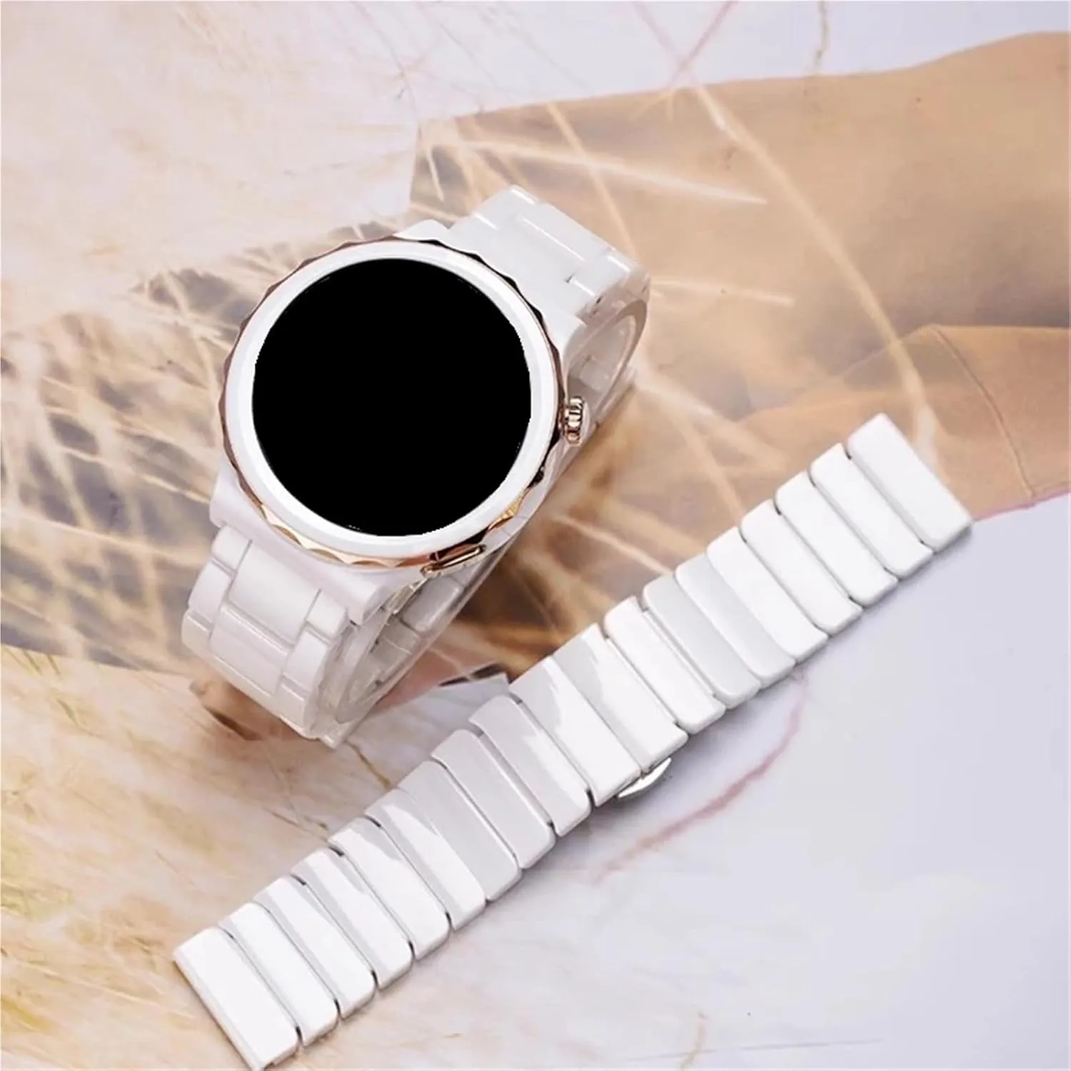 Strap Men Women Universal ambitious exceptionally Thai vivify Wristband Ceramic Watch Band Stainless Steel Removable 20mm Quick Release Watch 