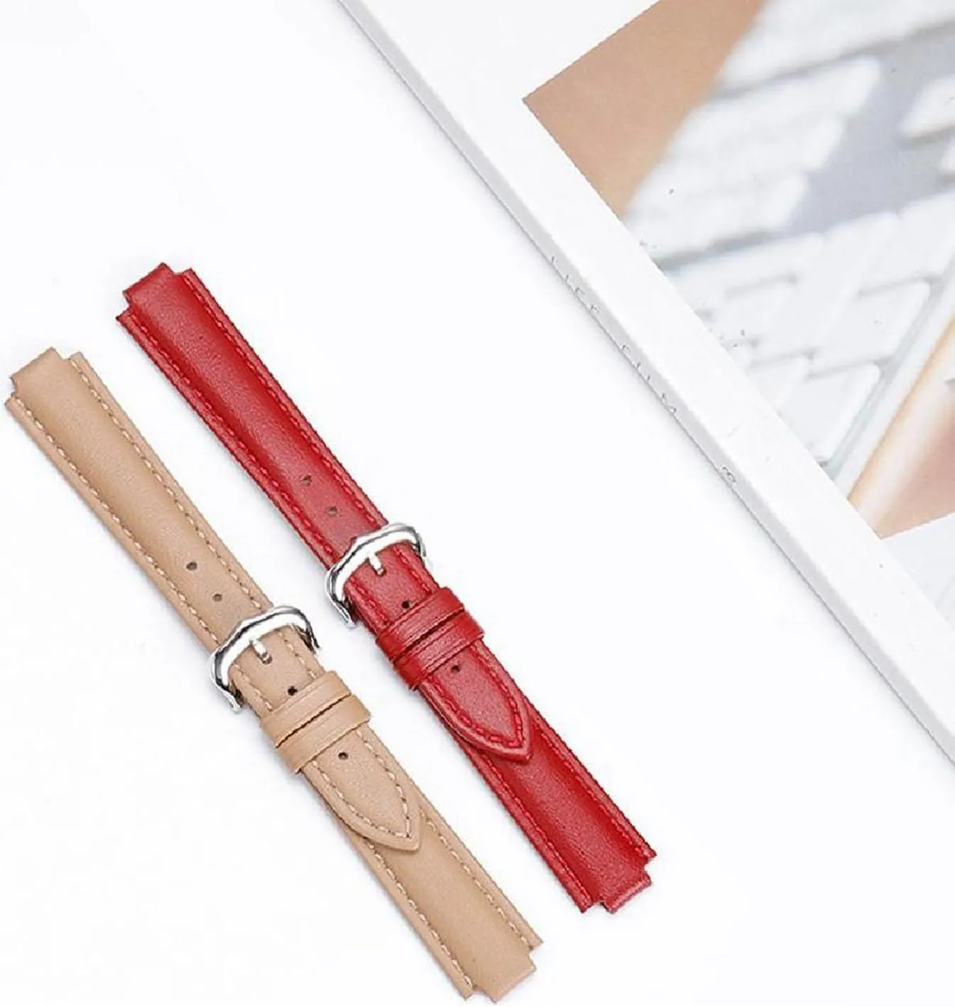 Strap Men's and Women's Watch Chain enter assemble Accessories 14-22mm Convex Genuine Leather Watch 