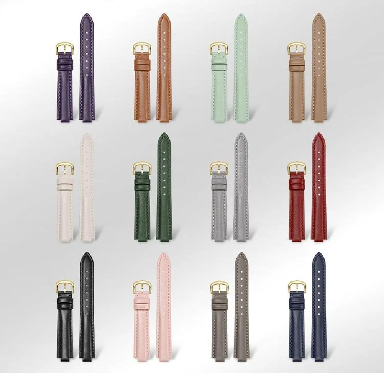 Strap Men's and Women's Watch Chain enter assemble Accessories 14-22mm Convex Genuine Leather Watch 