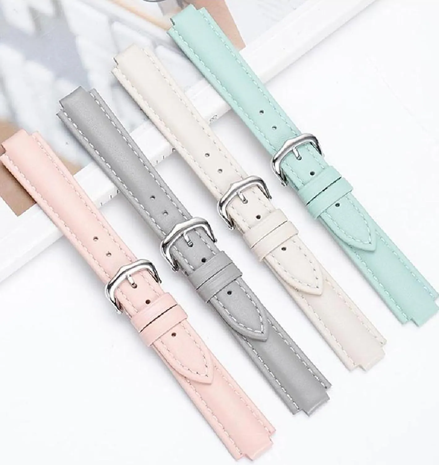 Strap Men's and Women's Watch Chain enter assemble Accessories 14-22mm Convex Genuine Leather Watch 