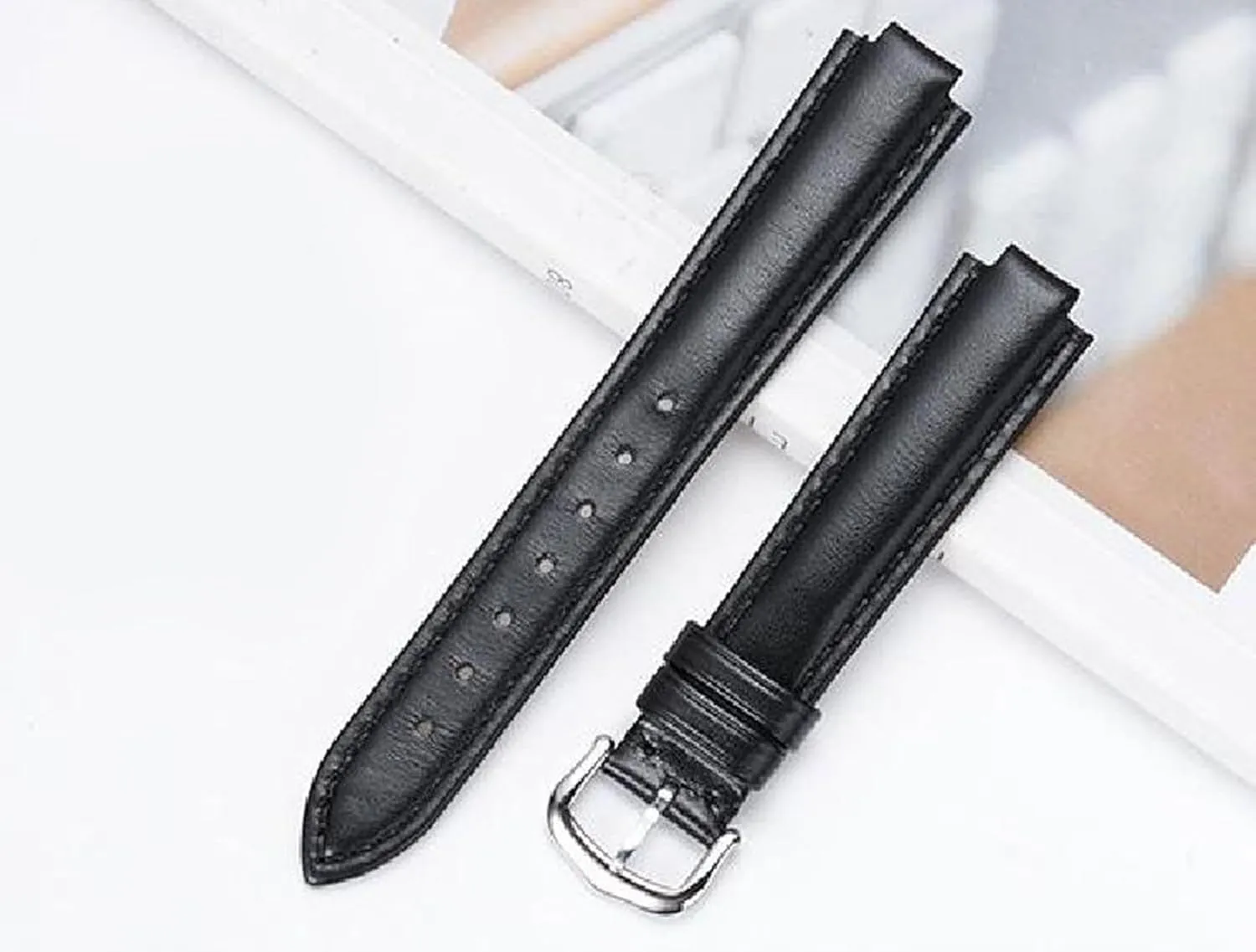 Strap Men's and Women's Watch Chain enter assemble Accessories 14-22mm Convex Genuine Leather Watch 