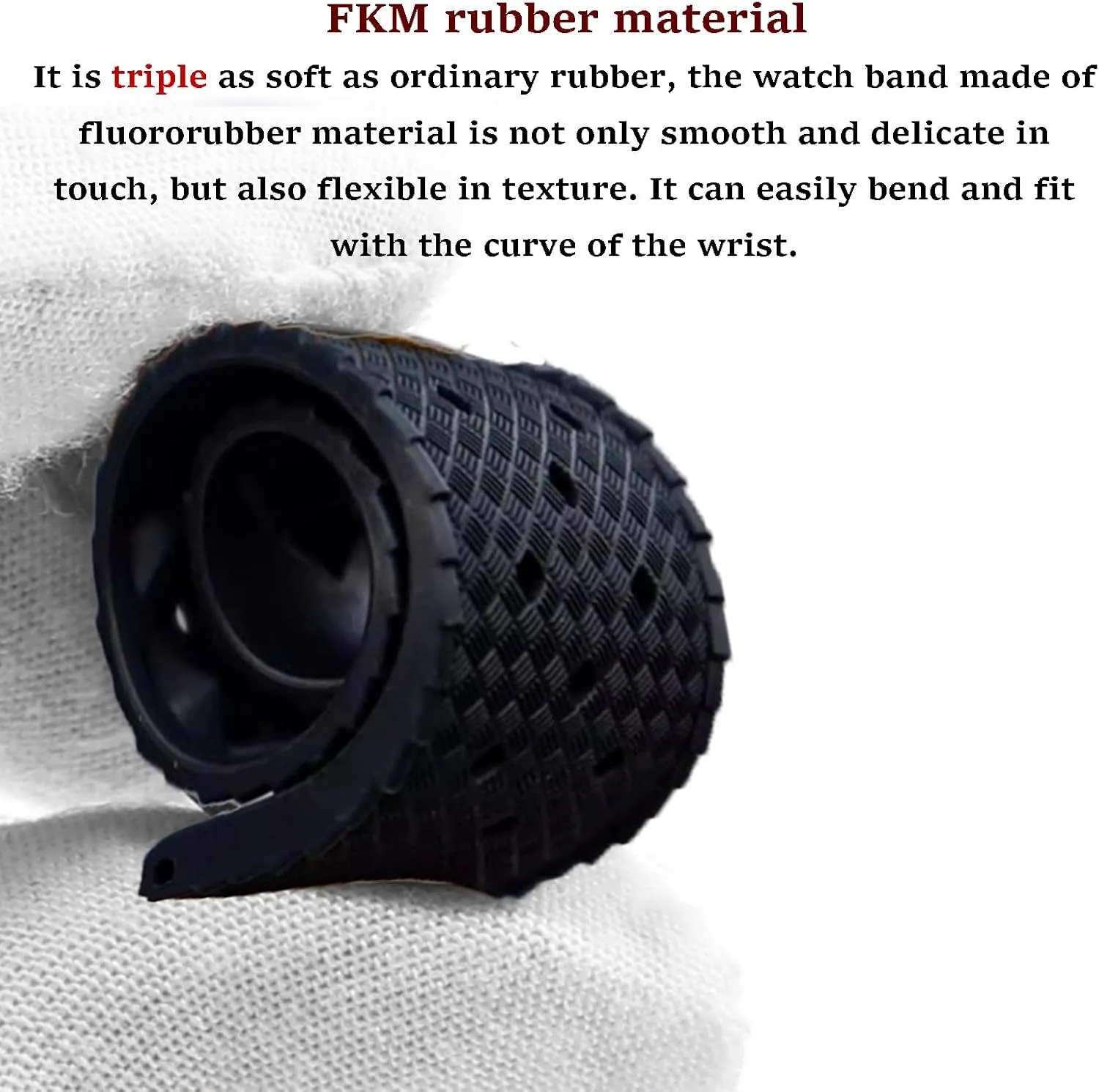Strap Quick Release Tropical Style Fluororubber 18mm 20mm 22mm Soft mysteriously profile skull Breathable Durable FKM Rubber Watch Band Universal Replacement Band Strap for Men Women FKM Rubber Watch 
