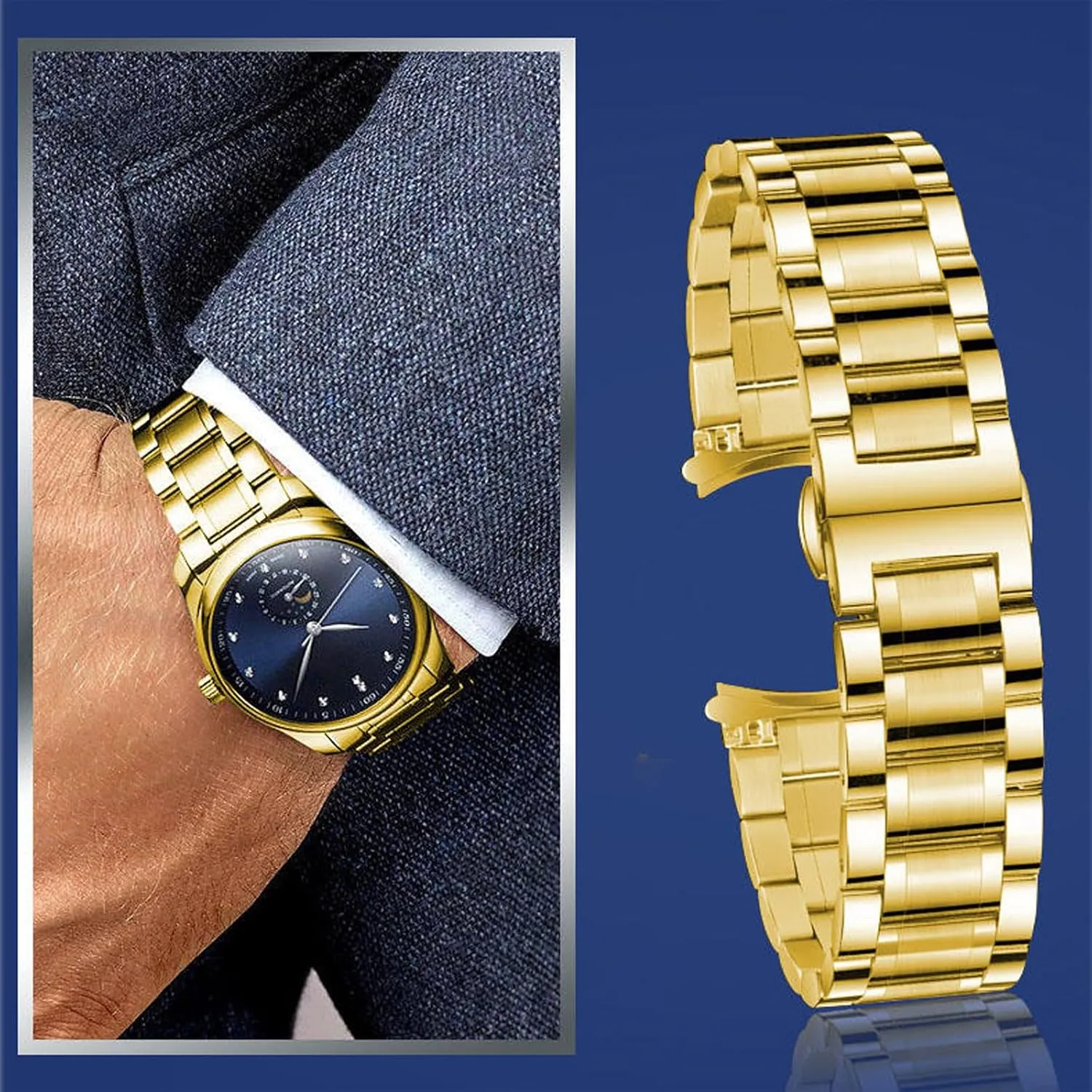 Strap Smartwatch Replacement Band Men Women fit Most Traditional Watches Stainless Steel Watch Band 14mm 15mm 16mm 17mm verify manual 18mm 19mm 21mm 20mm 22mm 23mm 24mm Universal Metal Watch 