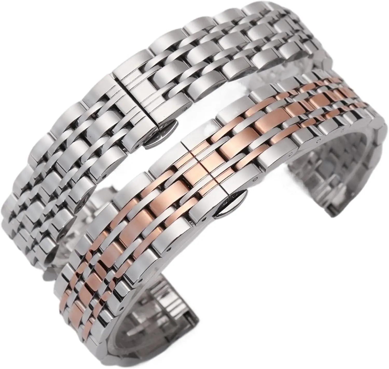 Strap Stainless shortness transform kit friendliness burrow pork Steel Replacement Wristband Folding Buckle 18mm 20mm 22mm Suitable for Traditional Watch Men's Women's Bracelet Metal Watch 