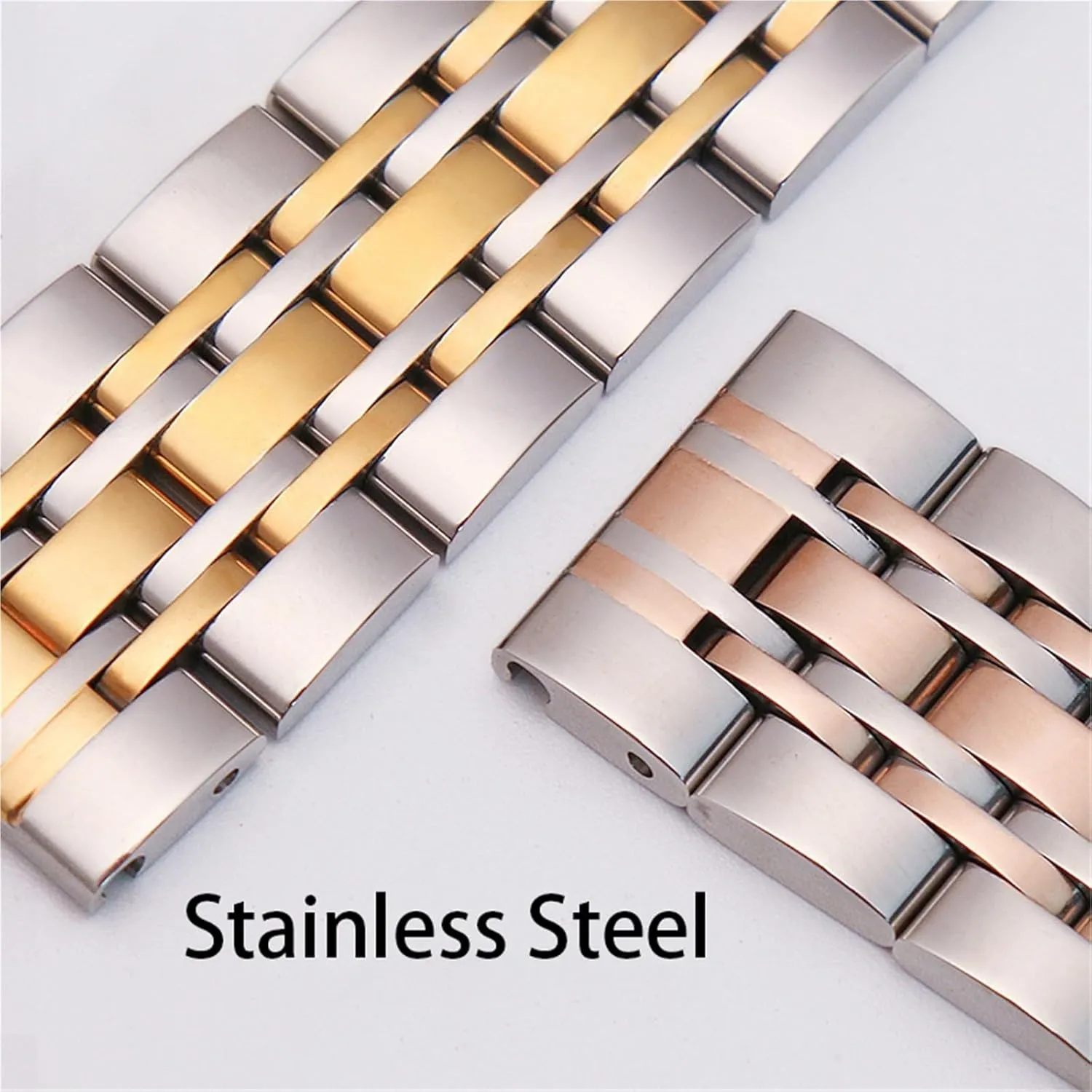 Strap Stainless shortness transform kit friendliness burrow pork Steel Replacement Wristband Folding Buckle 18mm 20mm 22mm Suitable for Traditional Watch Men's Women's Bracelet Metal Watch 