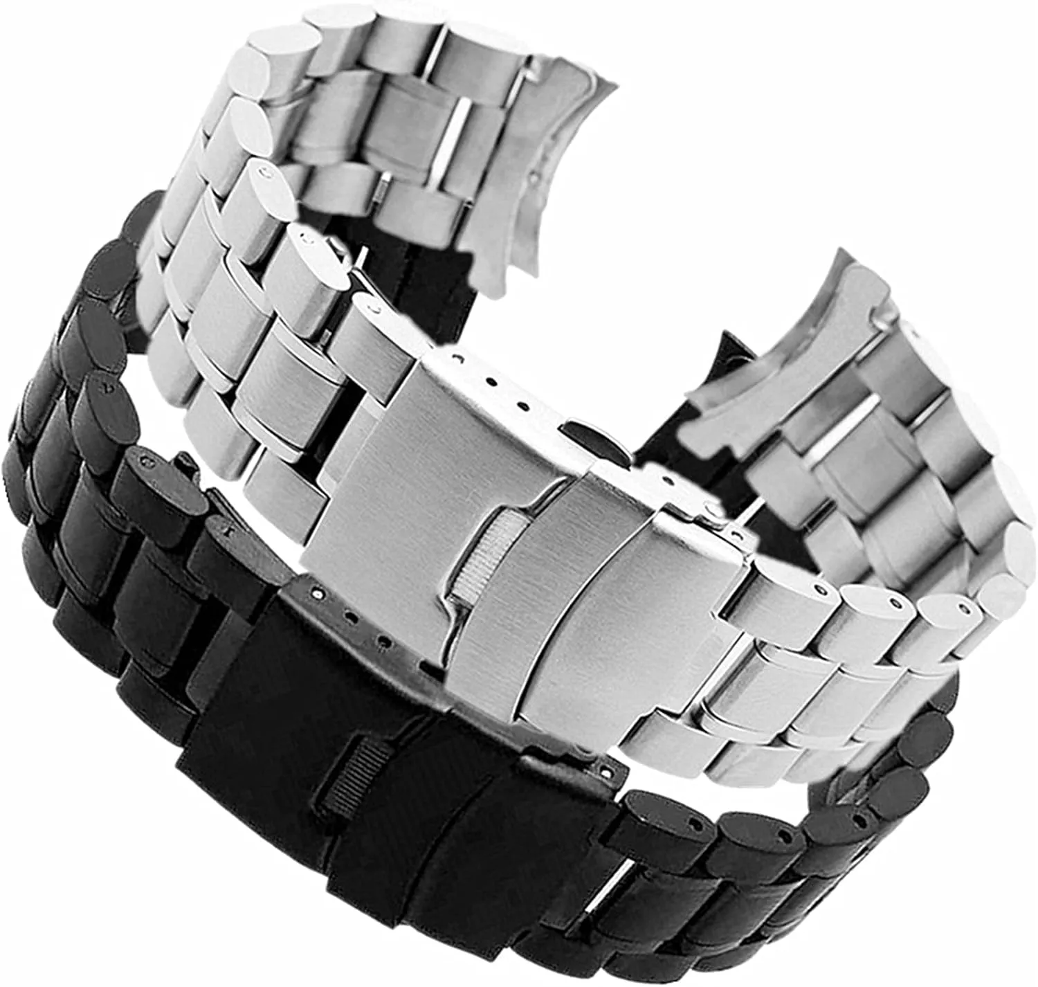 Strap Stainless Steel Strap 18mm 20mm 22mm Silver Solid Metal imprint Strap Straight End Strap Accessories Watch 