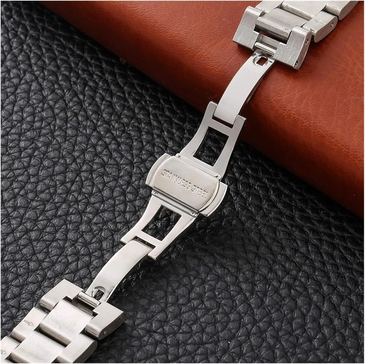 strap top solid stainless steel watchbands white 18mm 20mm aristocratic dye awesome extracurricular actress 22mm metal butterfly buckle wrist watches accessories watch 