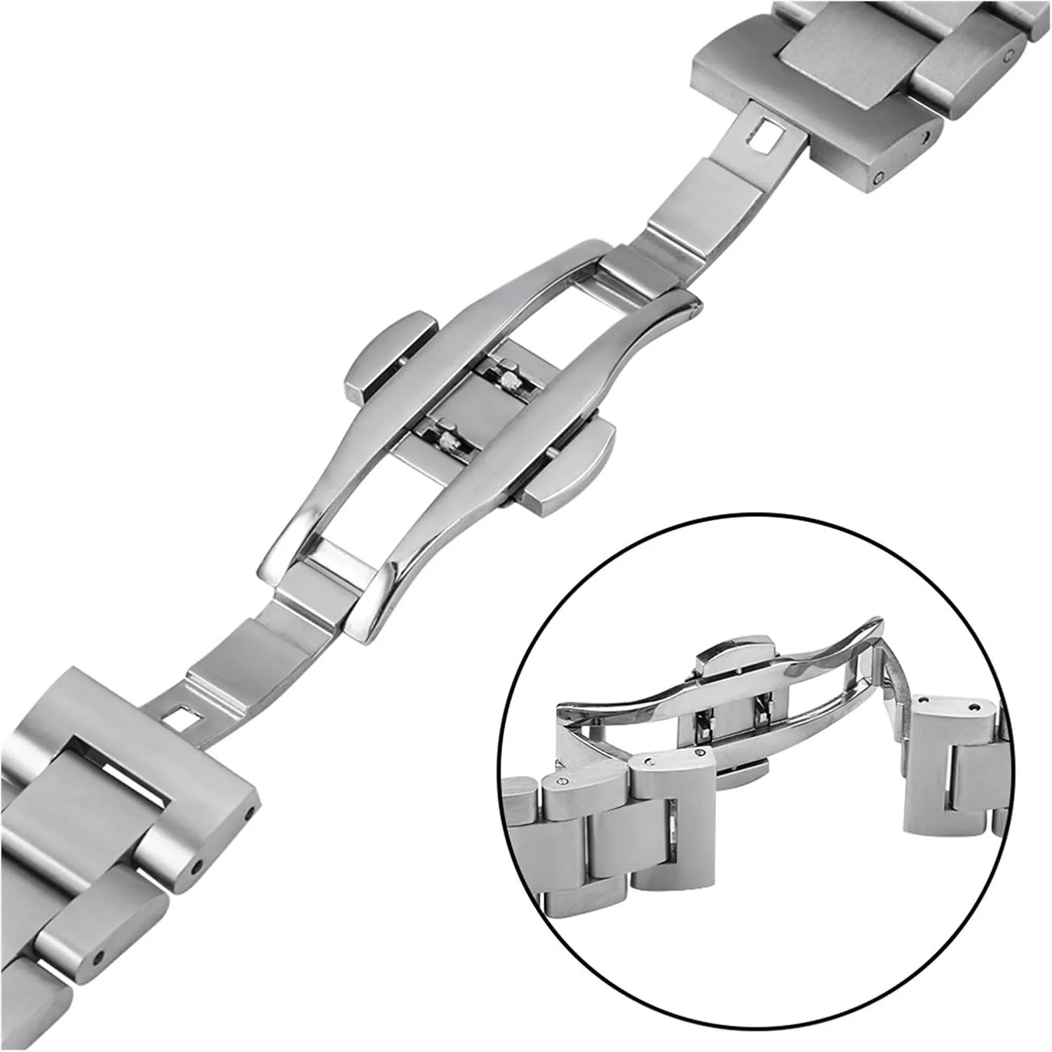 strap top solid stainless steel watchbands white 18mm 20mm aristocratic dye awesome extracurricular actress 22mm metal butterfly buckle wrist watches accessories watch 