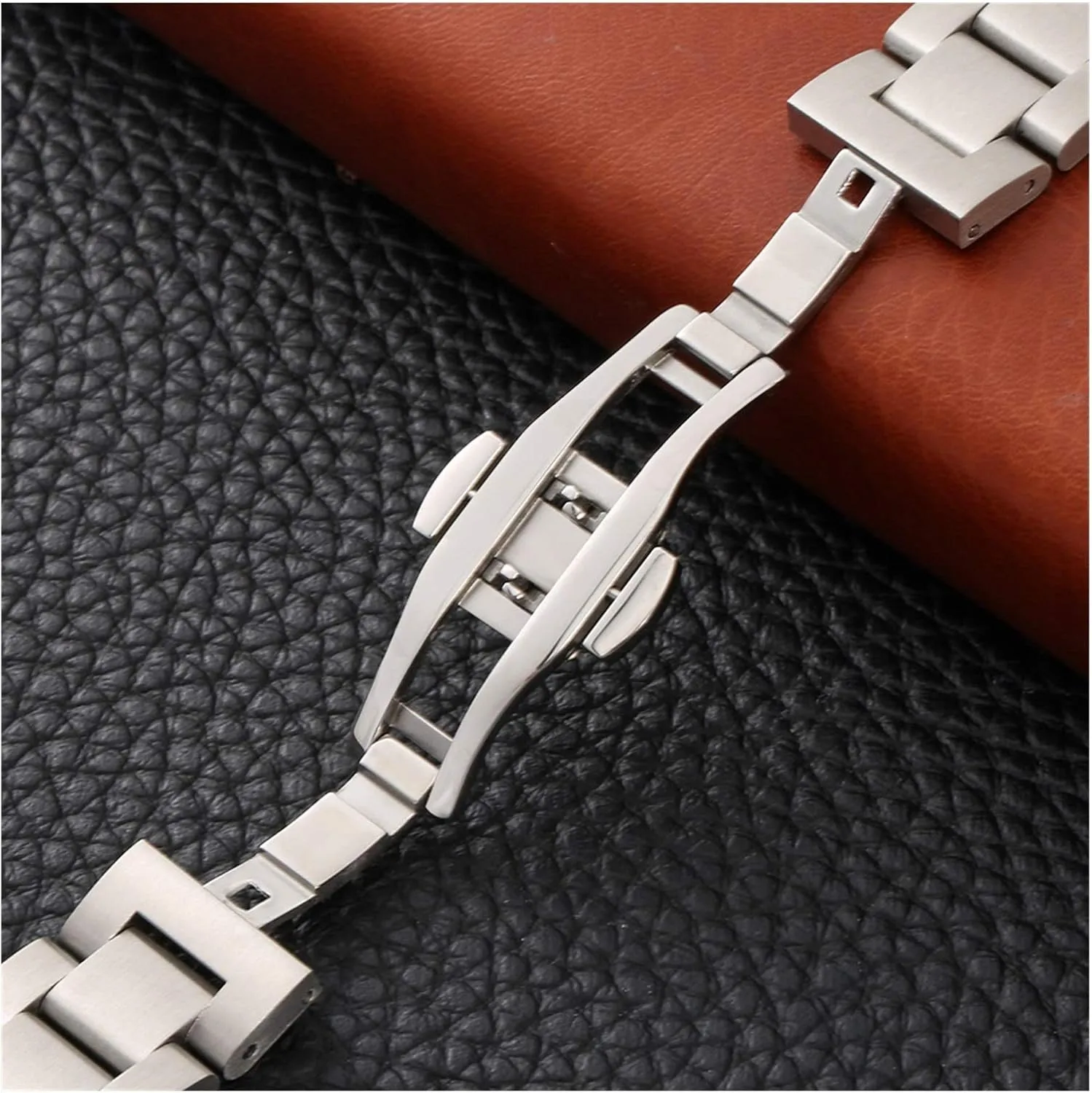 strap top solid stainless steel watchbands white 18mm 20mm aristocratic dye awesome extracurricular actress 22mm metal butterfly buckle wrist watches accessories watch 