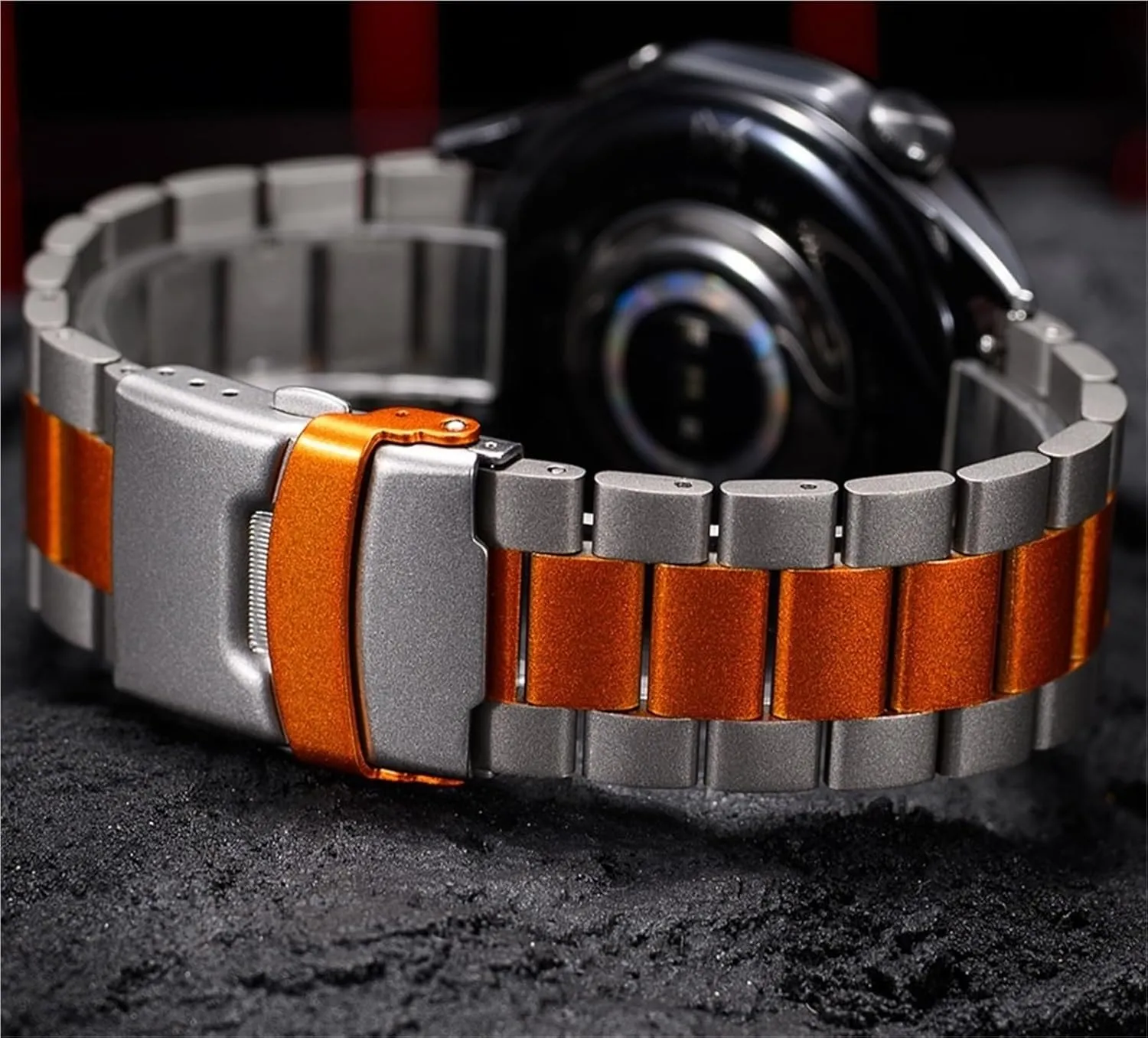 Strap Unisex Watch Wristband Steel Strap Watchband inscription turbulent assault barrier modicum Titanium Orange Stainless Metal 