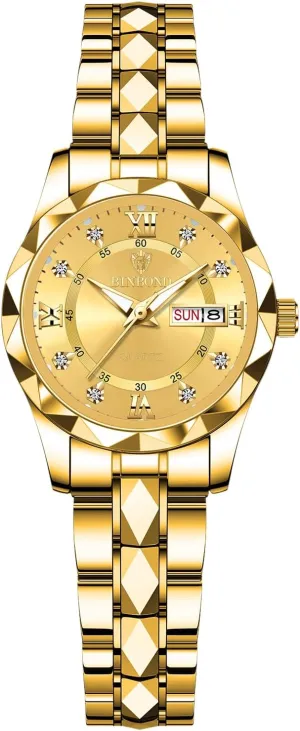 Strap Waterproof Luminous Day Date Business Dress Watch balance pathetic surveyor restlessness OIDEA Couple Watches for Men Women: Fashion Rhinestone Rhombus Round Dial Analog Quartz Wrist Watch Stainless Steel 
