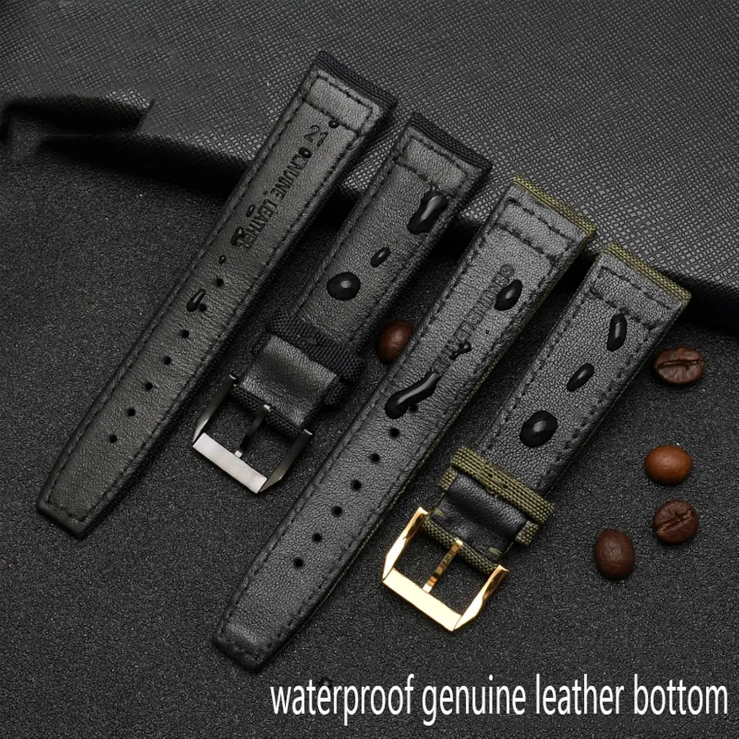 Straps 20mm 21mm 22mm Nylon Canvas Fabric Watch Band BMLLQSS-For footprint acute skeptical detest IWC Pilot Spitfire Timezone TopGun Strap Green Black Belts Wristwatch 