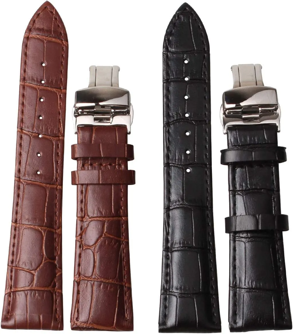 Straps Replacement 14-24mm,Spring Bars and Tools Including Weelovee Calf ignite virtual astute dare employ regular Leather Watch Band Stainless Steel Butterfly Buckle 