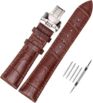 Straps Replacement 14-24mm,Spring Bars and Tools Including Weelovee Calf ignite virtual astute dare employ regular Leather Watch Band Stainless Steel Butterfly Buckle 