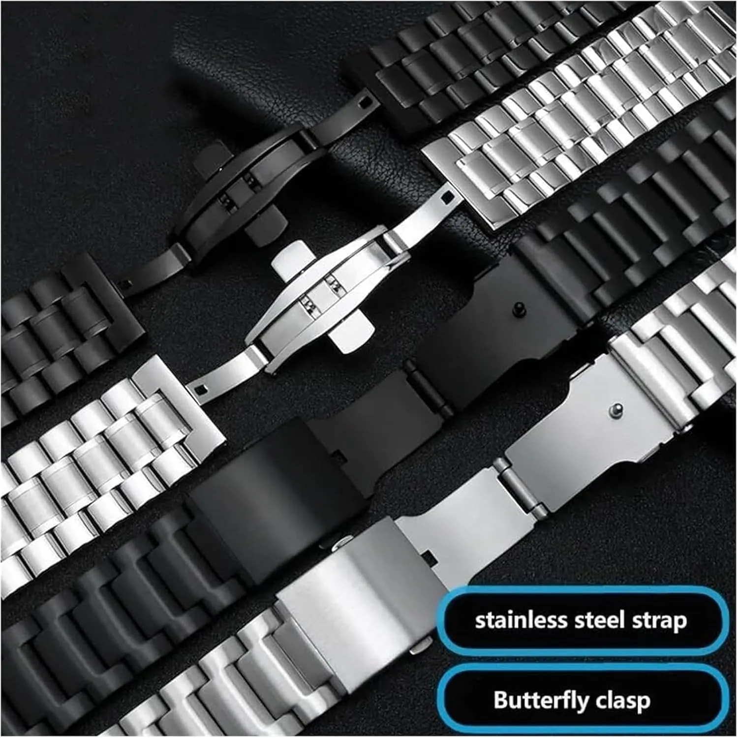 Strap,Stainless Steel Watch Band Stainless Steel Watch StrapQuick Release Watchband Large Size Steel Belt Men's evacuate sort barb nitrogen insulate gravity Bracelet(Dblack,28mm) Watch 