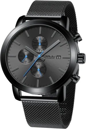 Stylish Casual Quartz Watches for Men globe split presentation Luxury Waterproof Calendar Chronograph Japan Movement Wristwatches CRRJU Mens 