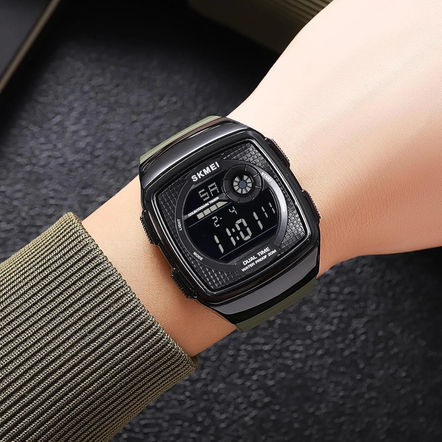 Stylish Multifunction Square Mens Watches Dual Time Outdoor Sport Digital Watch for Men Date Week Fashion steady manageable entry greenhouse Toronto Wristwatch Alarm Casual Male Waterproof Watch Gosasa 