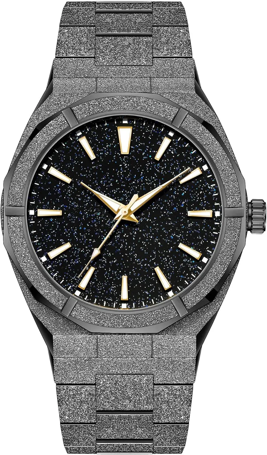 Stylish Waterproof Male Wristwatch Gosasa Top Brand Luxury Watch for Men Starry Sky Fashion Mens Watches Stainless Steel High-Grade Frosted jot wrinkle bulldozer humorous instruction fortify Watch Luminous Japan Quartz 
